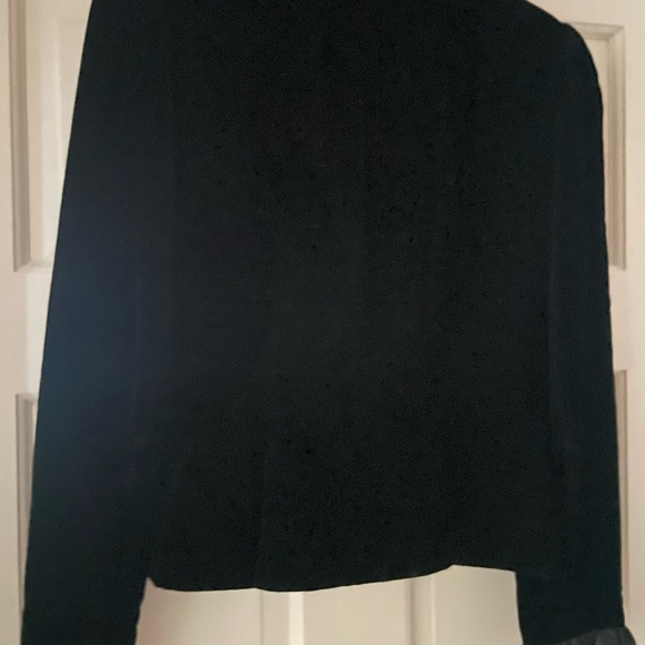 Vintage Bonwit Teller Black Velvet Cropped Evening Wedding Dressy Jacket Blazer - Picture 2 of 8